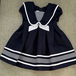 Navy Blue and White Girl’s Dress